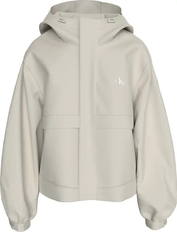 Calvin Klein SHORT HOODED TECH RAIN JACKET Kadın Bej Mont