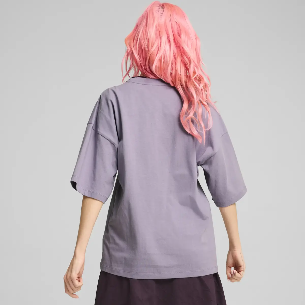 Puma DARE TO Oversized Cutout Tee Mor Kadın T-Shirt