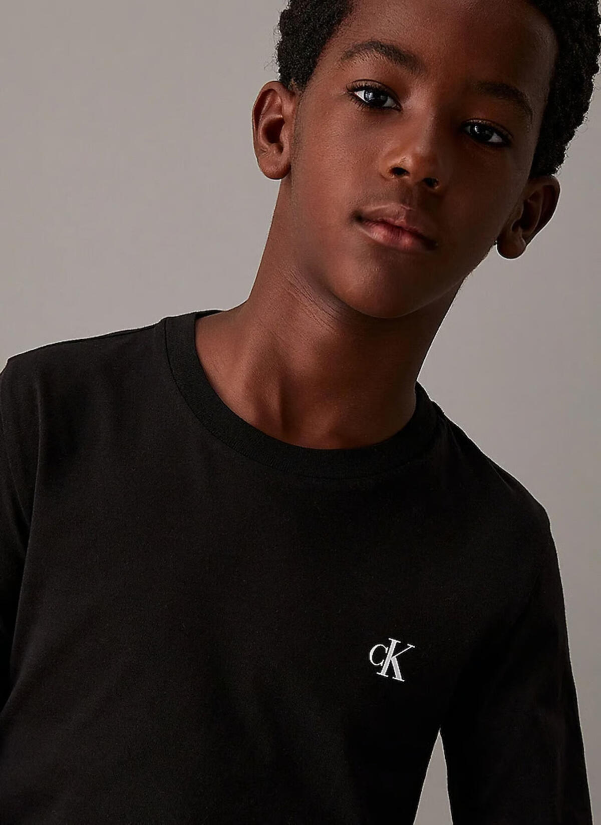 Calvin Klein CHEST MONO LS T-SHIR, 0K9 Beyaz Çocuk T-Shirt