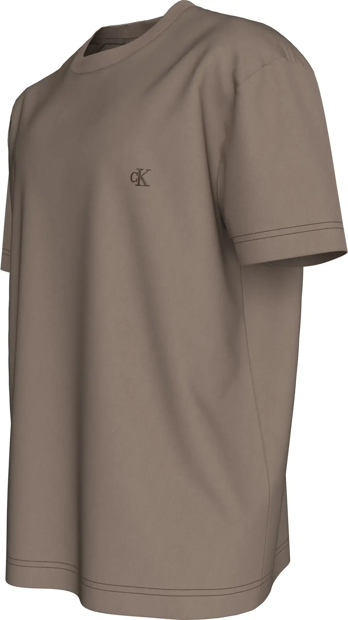 Calvin Klein WASHED PUFF PRINT TE Erkek Kahverengi T-Shirt