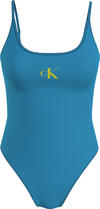 Calvin Klein SCOOP BACK ONE PIECE Kadın Mavi Mayo
