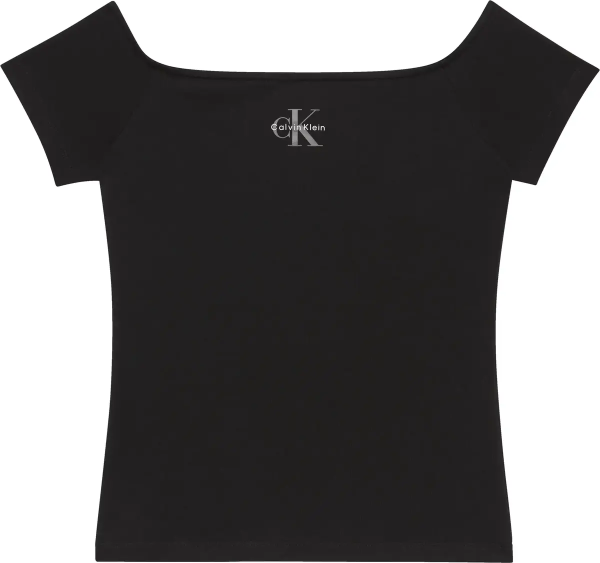 Calvin Klein MONOGRAM OFF SHOULDE Siyah Kadın Tişört