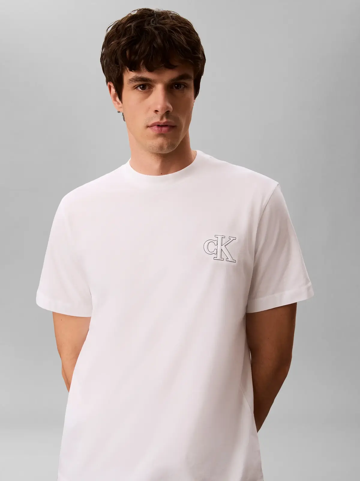 Calvin Klein SS 30S JERSEY EASY Beyaz Erkek Tişört