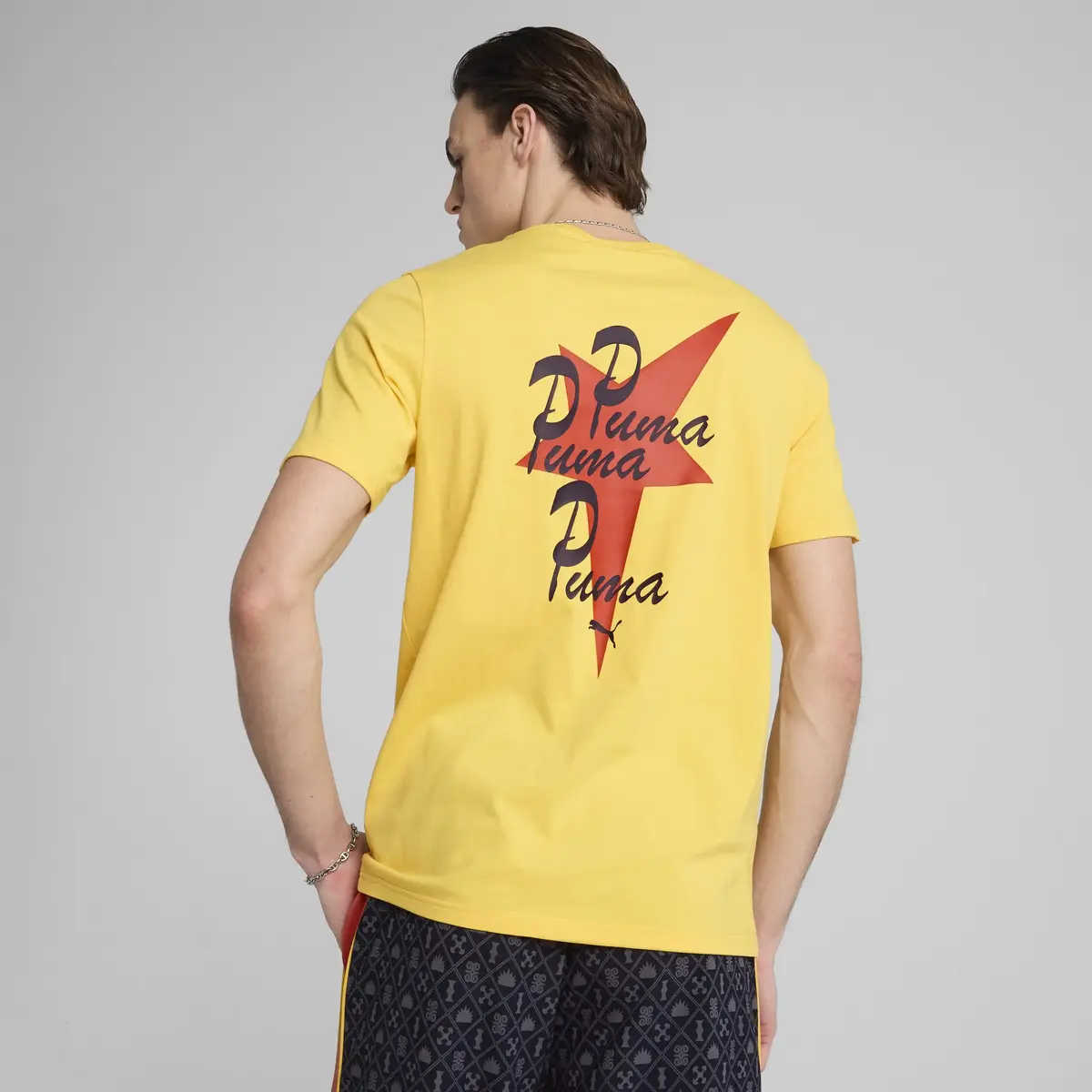 PUMA WARDROBE ESS Graphic Tee Sarı Erkek T-Shirt