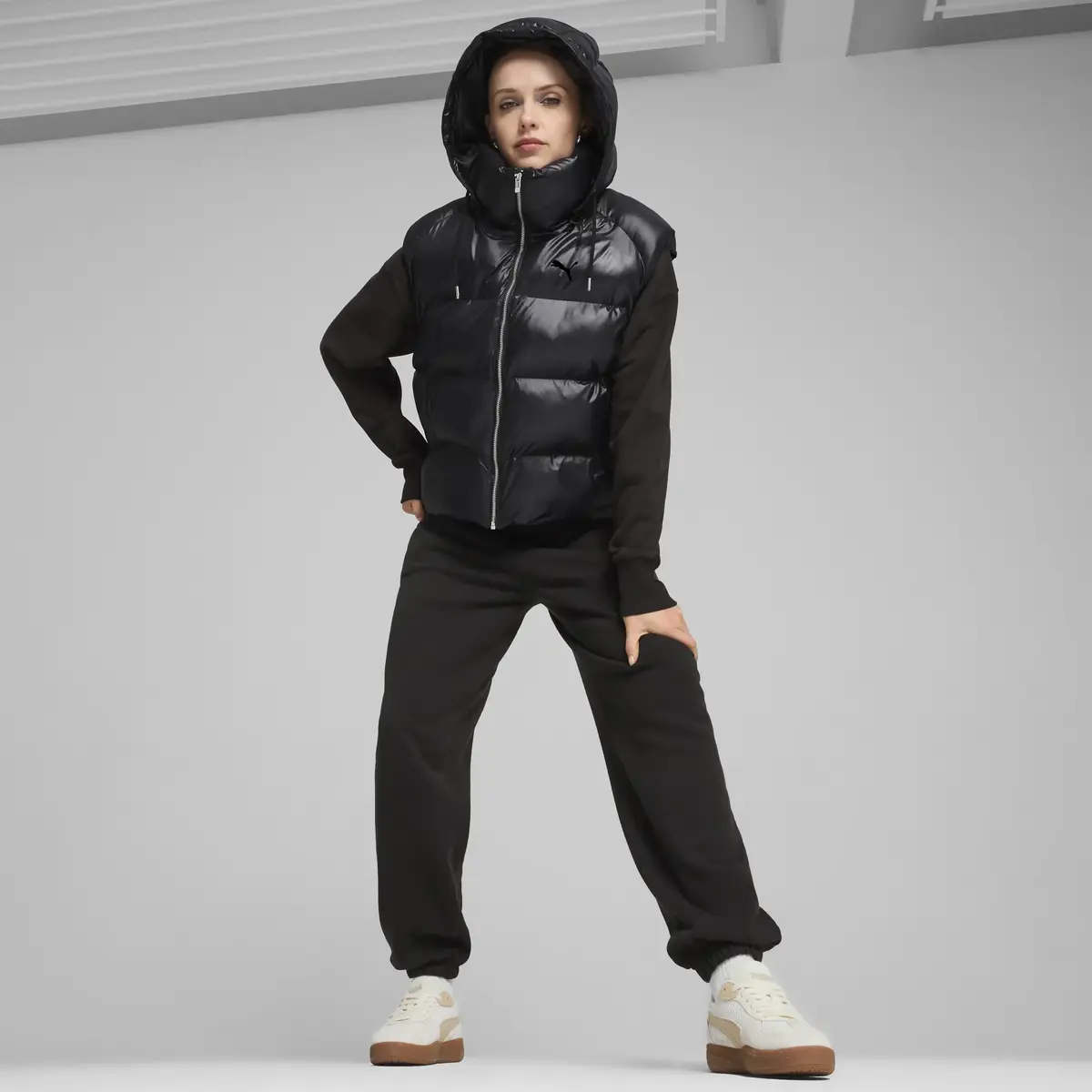 Puma Shiny Puffer Vest Siyah Kadın T-Shirt & Polo
