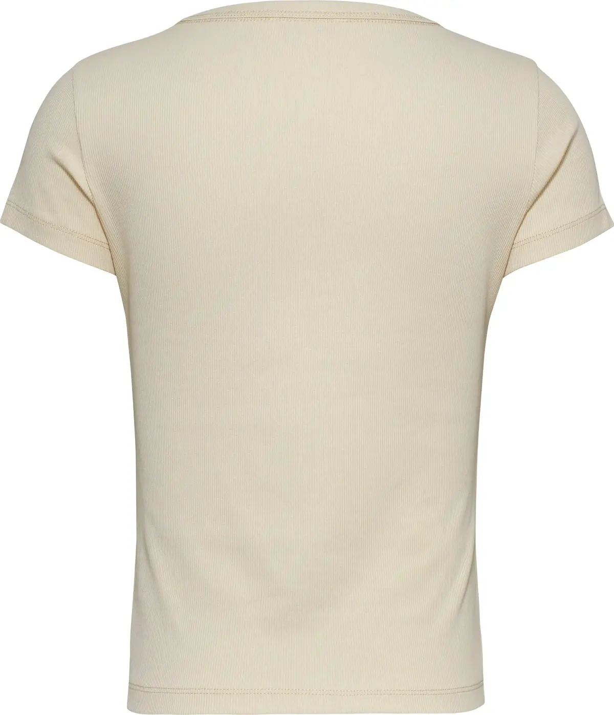 Tommy Hilfiger TJW SLIM ESSENTIAL R, ACG Krem Kadın T-Shirt & Polo