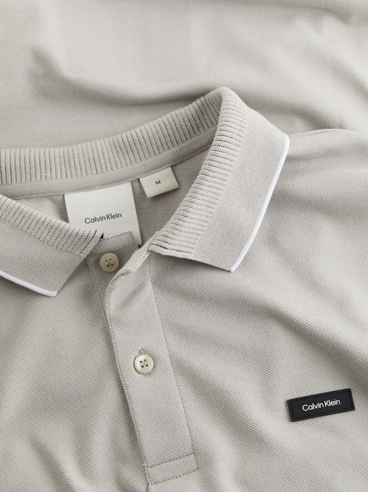 Calvin Klein STRETCH PIQUE MULTI, PBQ Bej Erkek T-Shirt & Polo