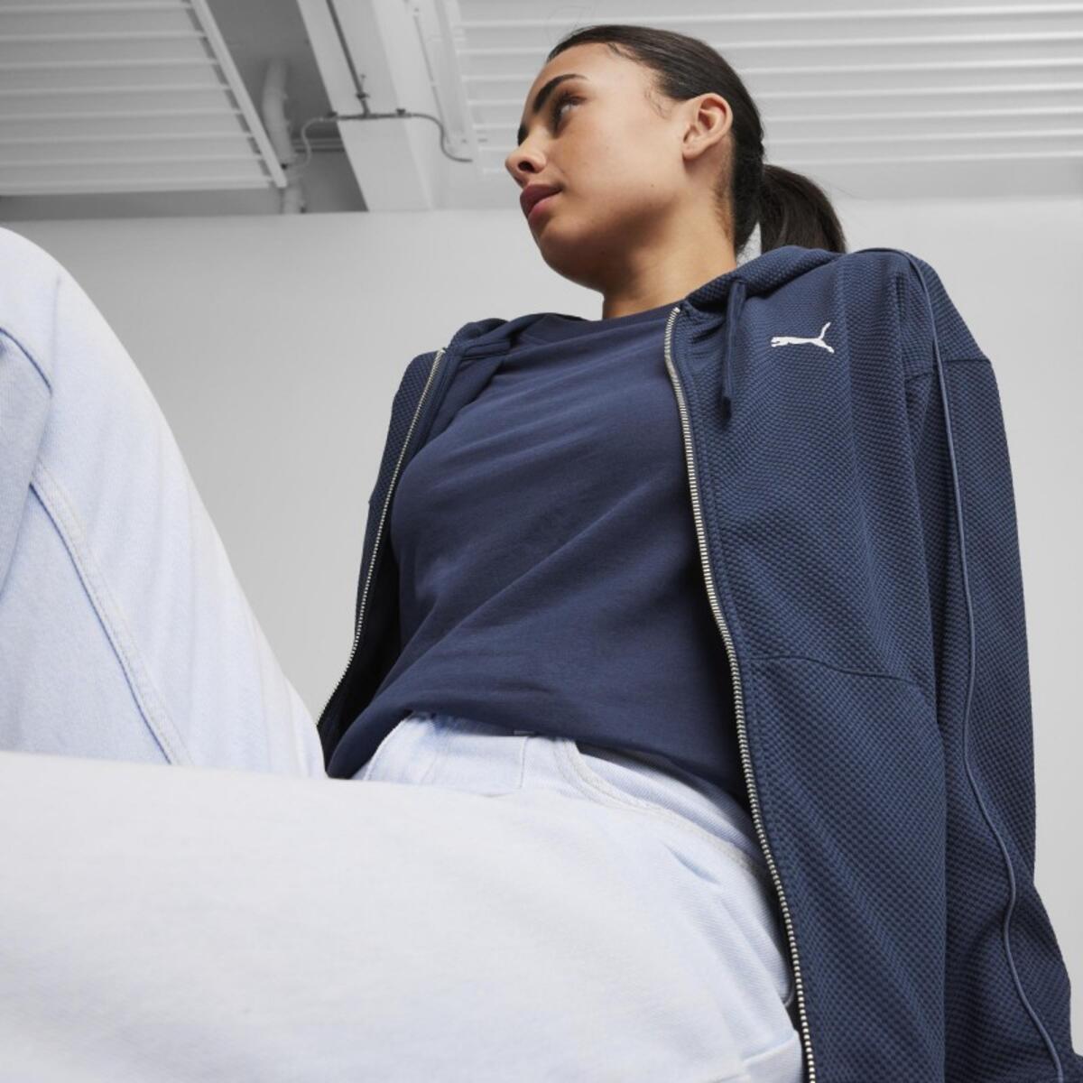 Puma HER Full-Zip Hoodie Lacivert Kadın Fermuarlı Ceket