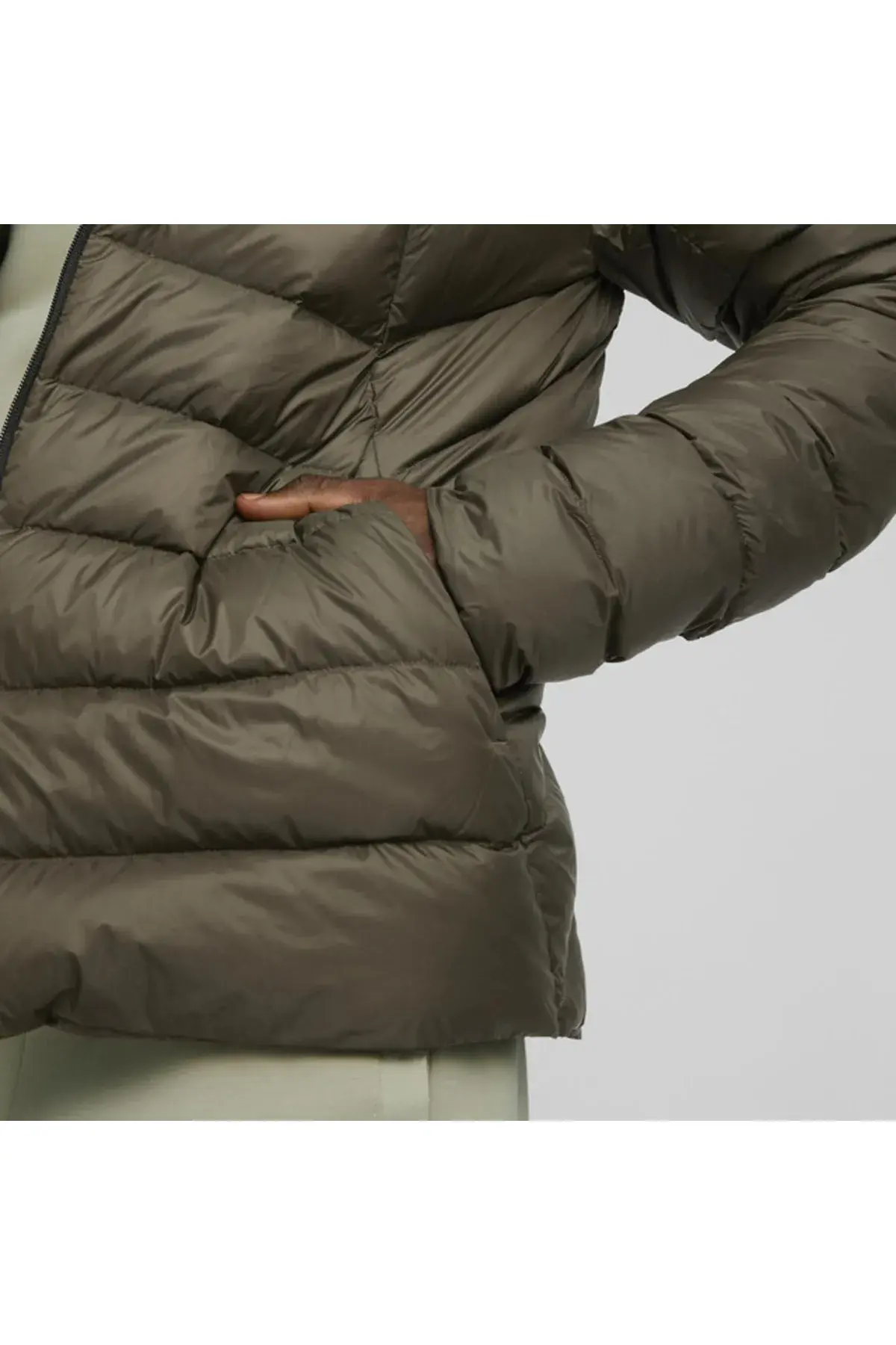Puma Packlıte Hooded Down Jacket Deep Olive Erkek Şişme Mont