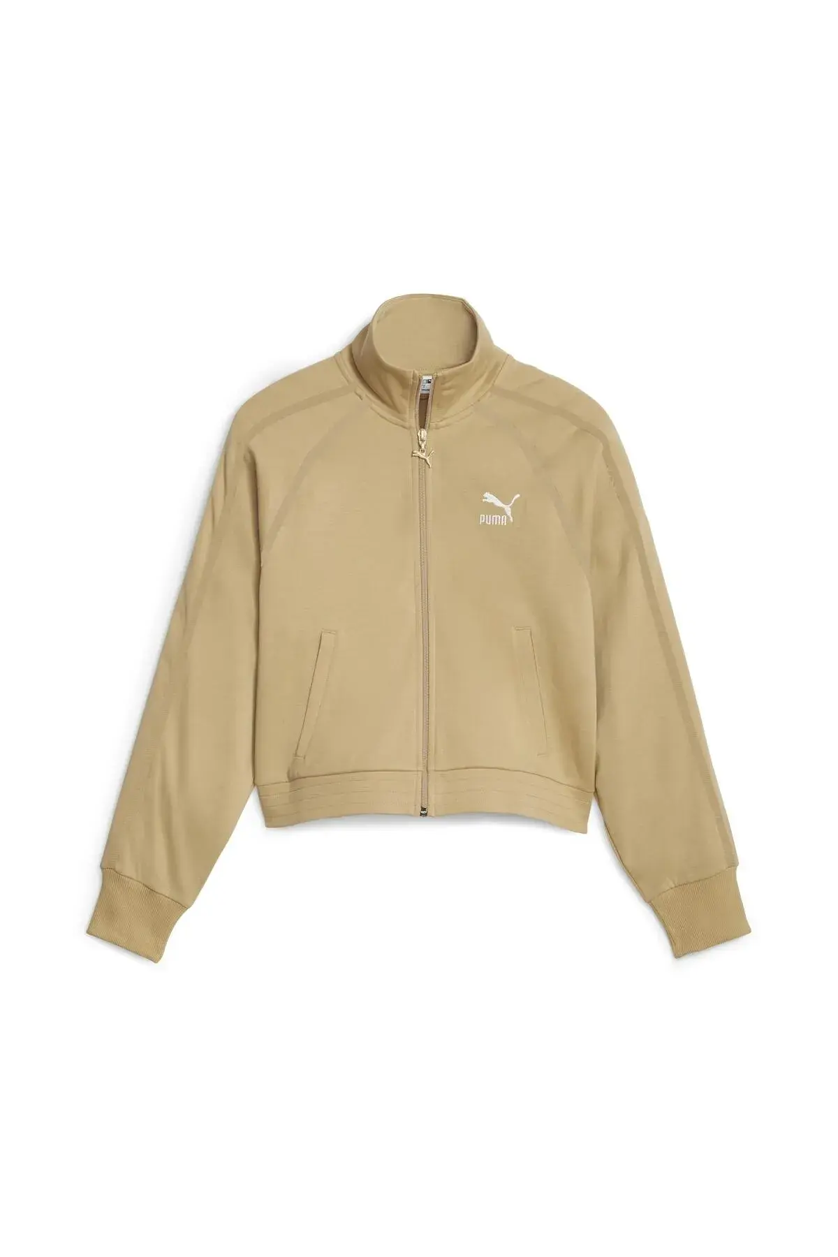 Puma T7 Track Jacket Bej Kadın Fermuarlı Sweatshirt