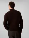 Calvin Klein LS FZ TEXTURE STITCH Kahverengi Erkek Fermuarlı Kazak