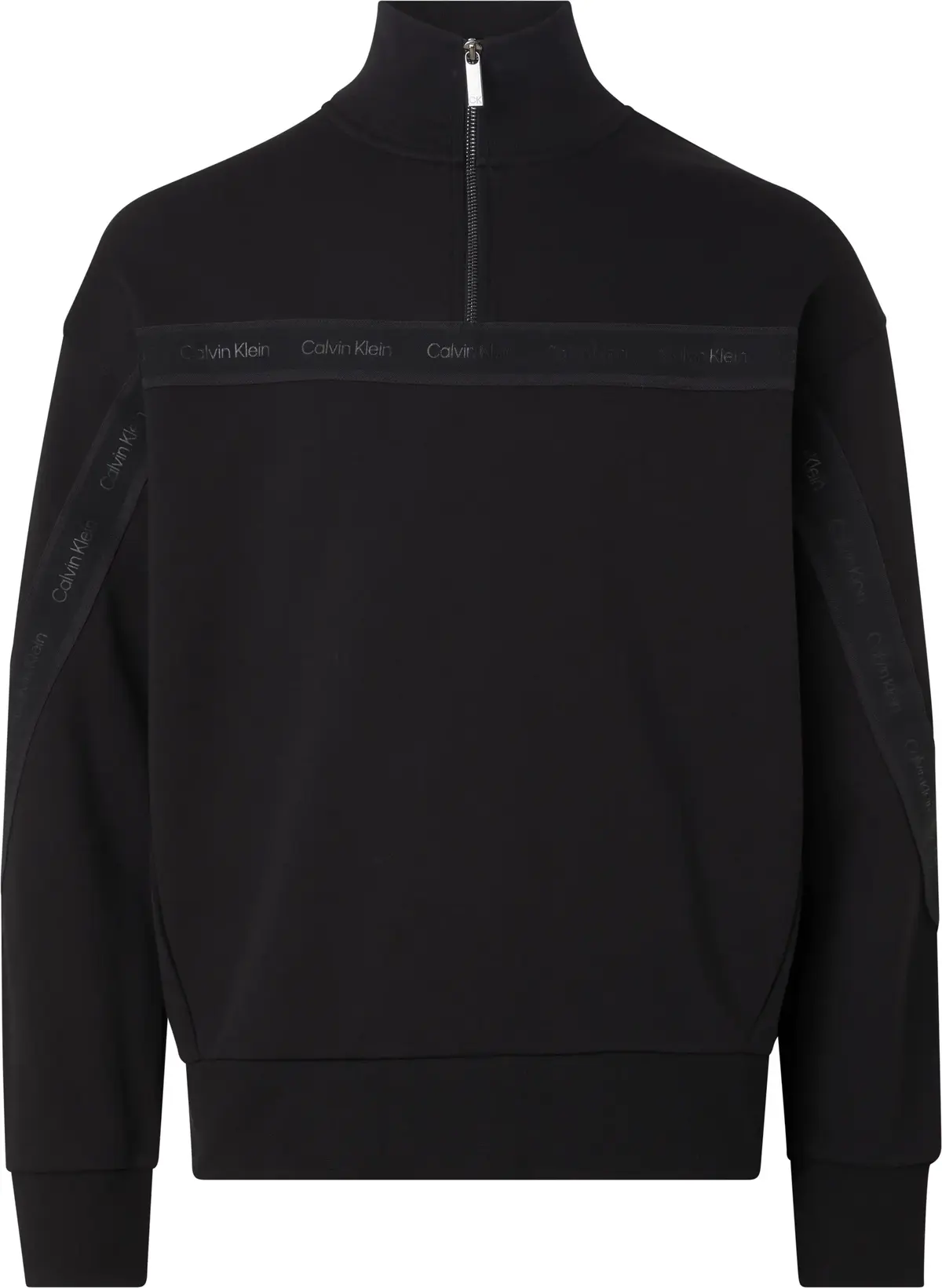 Calvin Klein LOGO TAPE INTERLOCK Erkek Siyah Sweatshirt