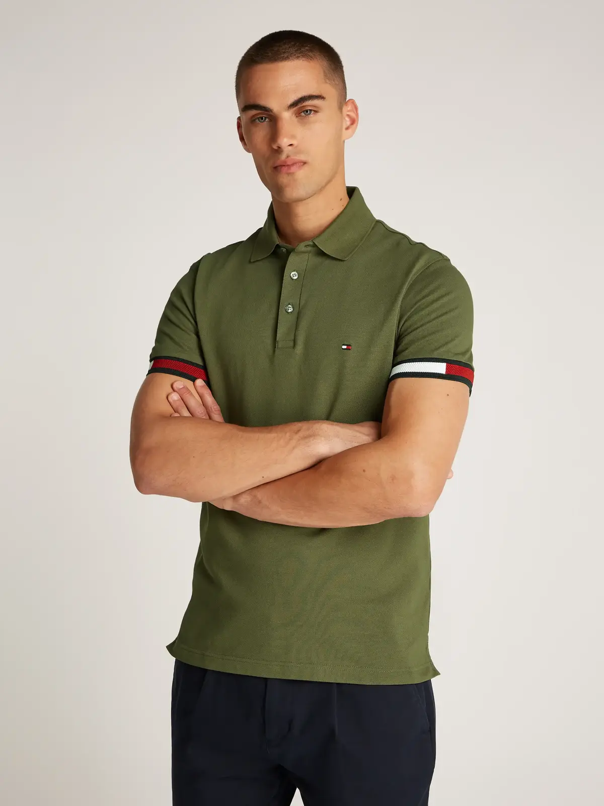 FLAG CUFF SLIM POLO, RBN