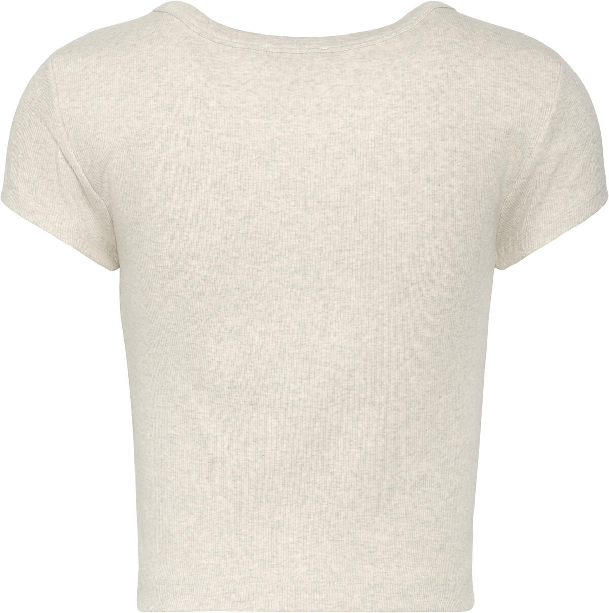 Calvin Klein A- WOVEN LABEL 2X2 RIB BABY TEE Gri Kadın T-Shirt