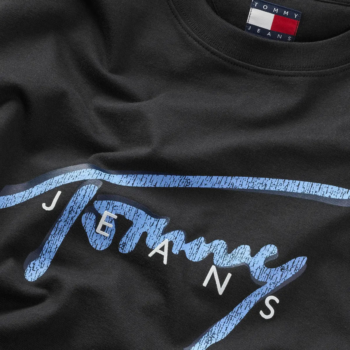 Tommy Hilfiger TJM REG RWB SIGNATUR, BDS Siyah Erkek T-Shirt & Polo