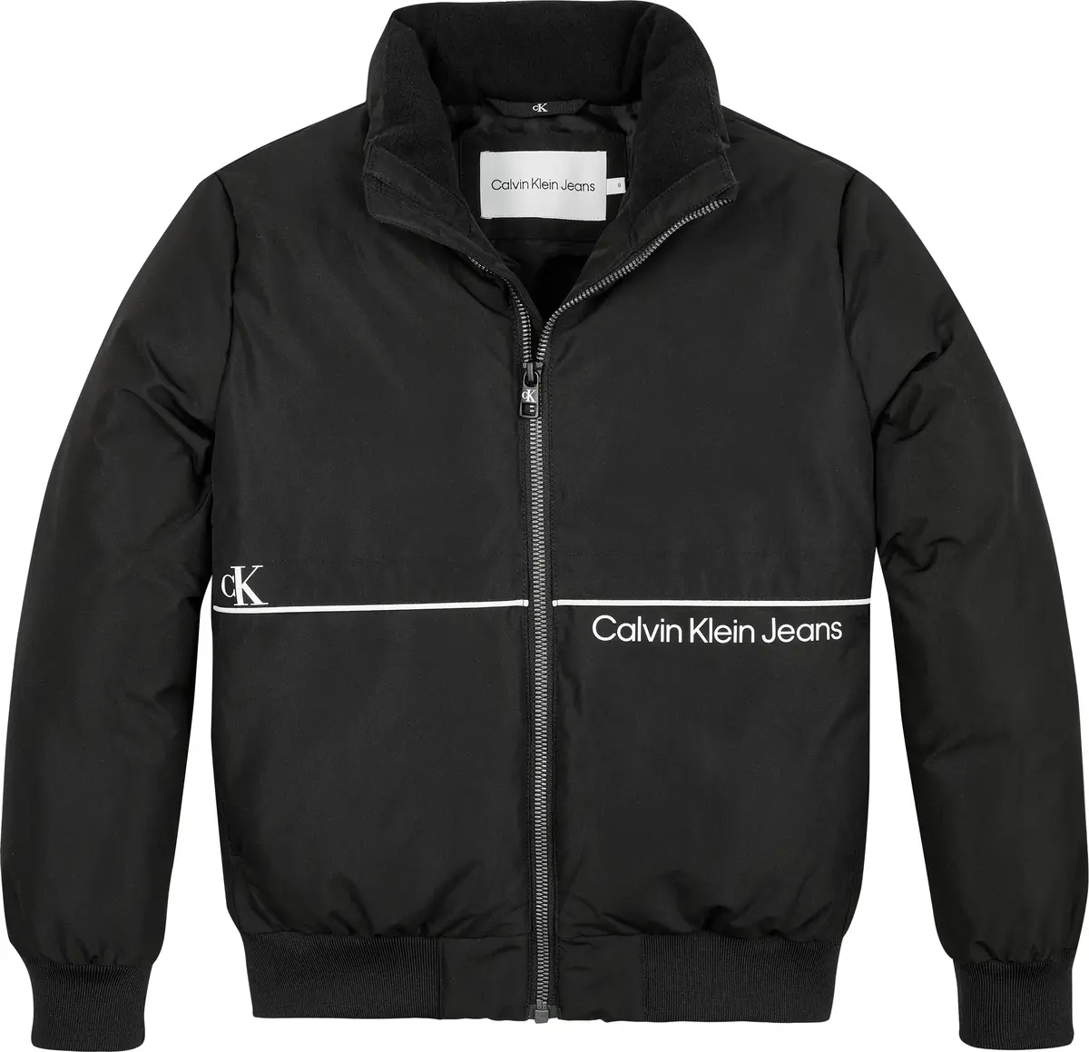 Calvin Klein LINED LOGO JACKET Erkek Siyah Mont