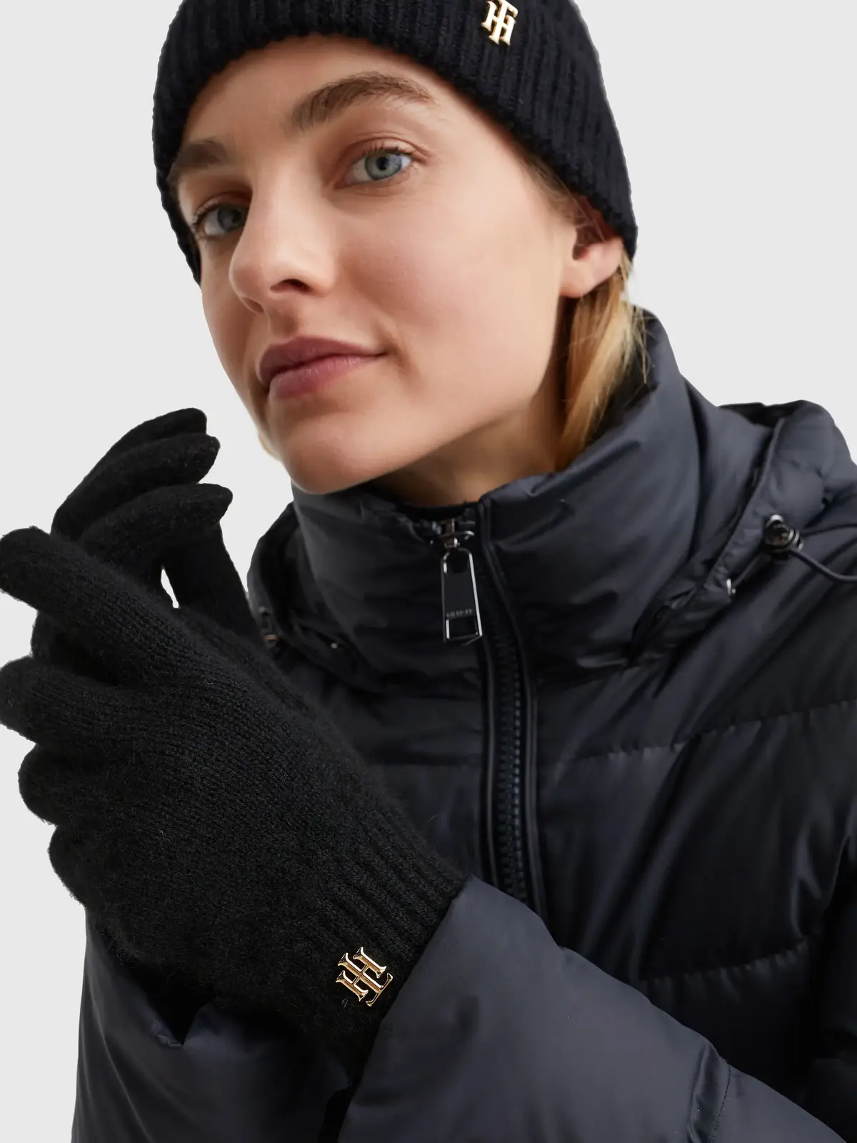 Tommy Hilfiger LUXE CASHMERE GLOVES Kadın Siyah Eldiven