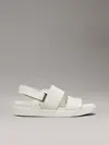 Calvin Klein FLAT ADJ SANDAL EYEL, CJH Beyaz Kadın Terlik
