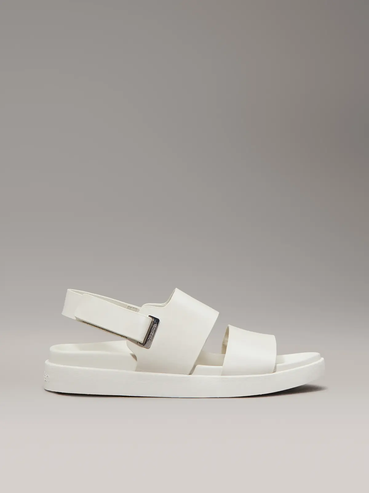 Calvin Klein FLAT ADJ SANDAL EYEL, CJH Beyaz Kadın Terlik