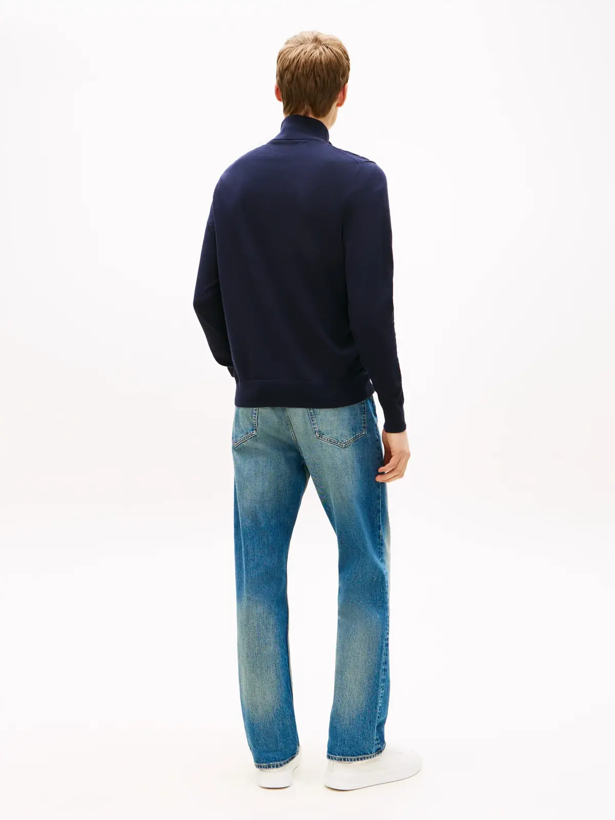 Tommy Hilfiger ESSENTIAL COTTON ZIP, DW5 Siyah Erkek Kazak