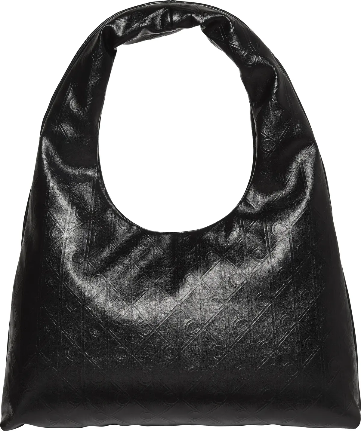 Calvin Klein EMBLEM AOP PUFFER LG SHOULDER BA Kadın Siyah El Çanta