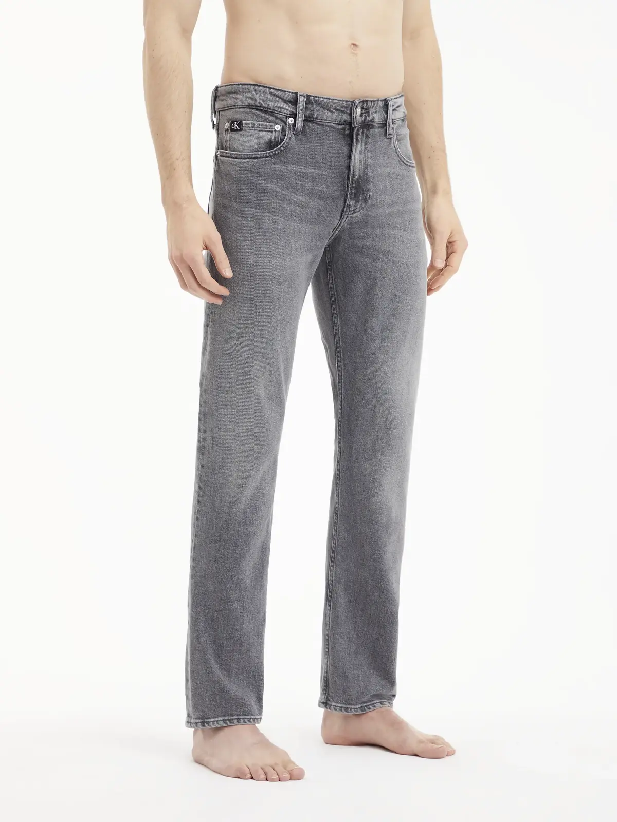 Calvin Klein SLIM Erkek Gri Kot Pantolon
