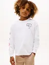 Tommy Hilfiger Multi-Badge Long Sleeve  Beyaz Erkek Çocuk T-Shirt