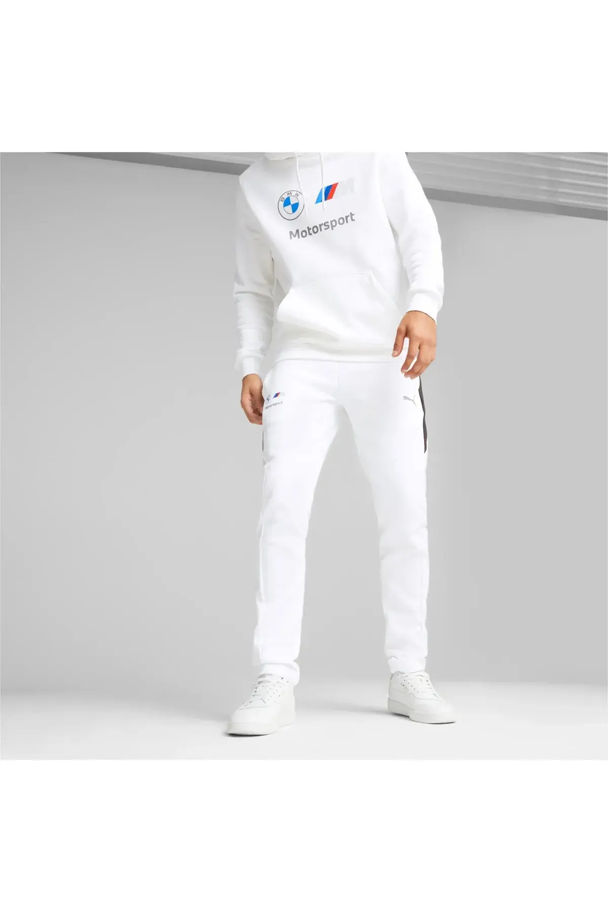 BMW MMS Sweat Pants, Slim Erkek Beyaz Eşofman Altı