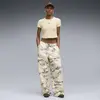 PUMA ESS Ribbed Baby Tee Sarı Kadın T-Shirt & Polo