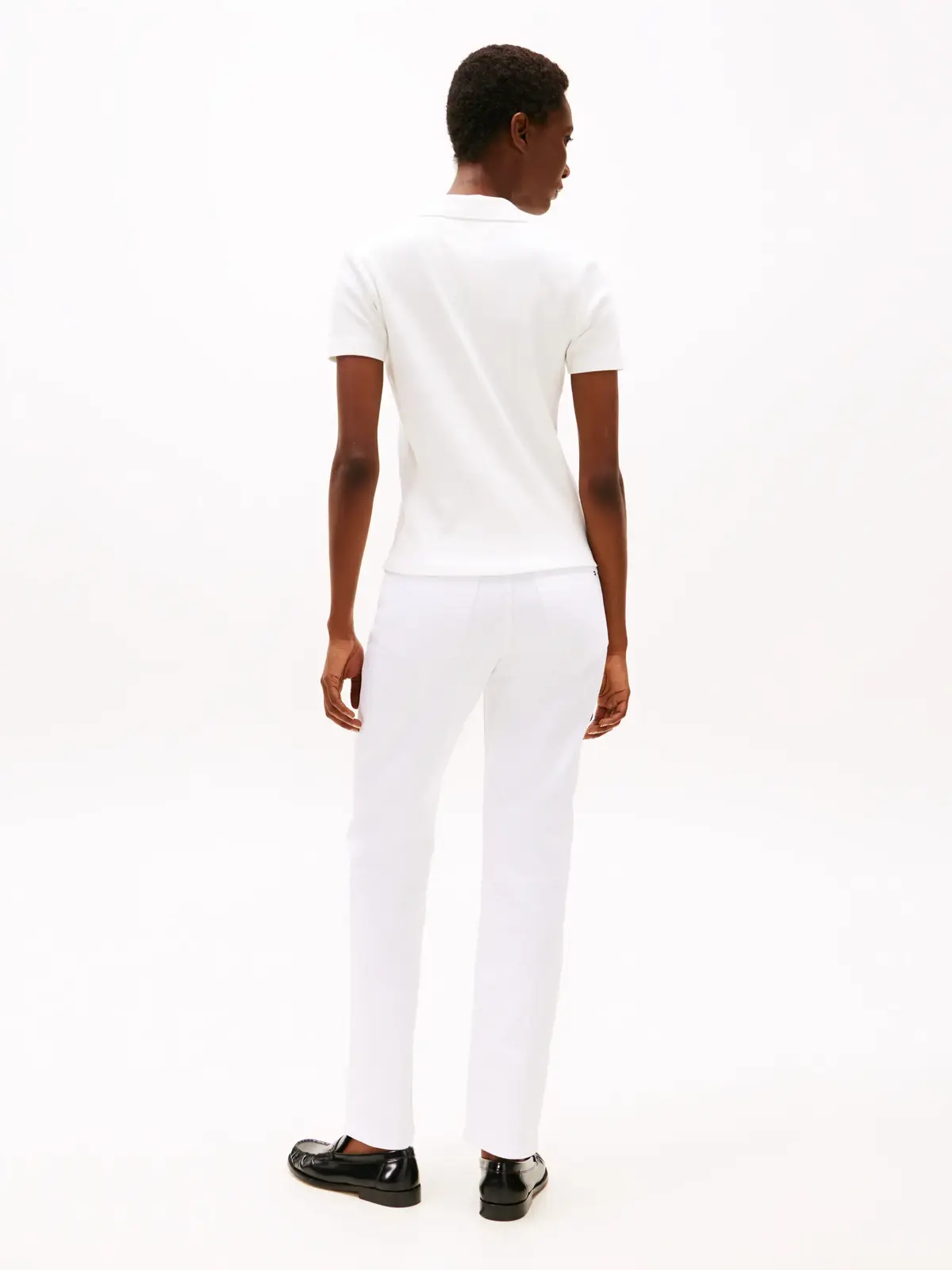 Tommy Hilfiger SLIM GOLD BUTTON POL, YBL Beyaz Kadın T-Shirt & Polo