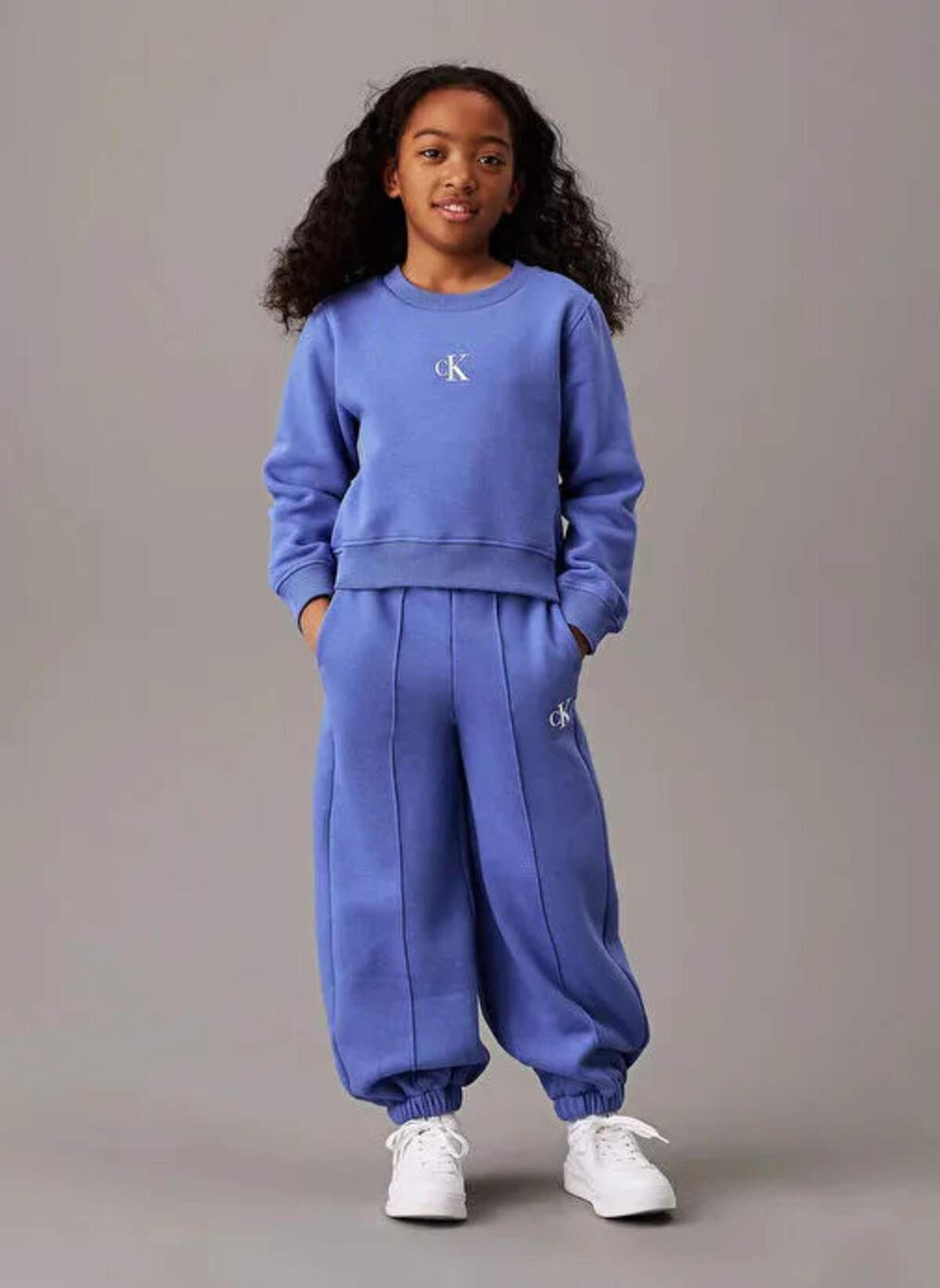 Calvin Klein CK LOGO FLEECE JOGGE, C6D Mavi Kız Çocuk Eşofman Altı
