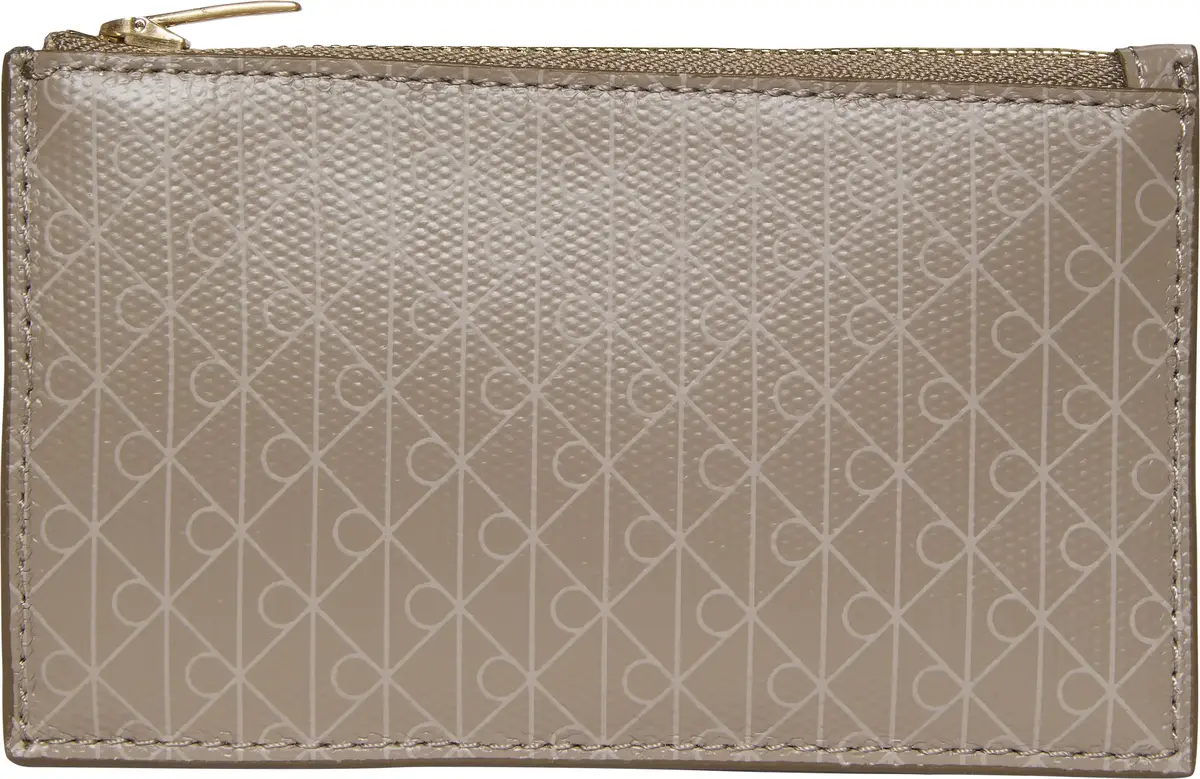 Calvin Klein EMBLEM AOP TOP ZIP CARDCASE Kadın Kahverengi Cüzdan