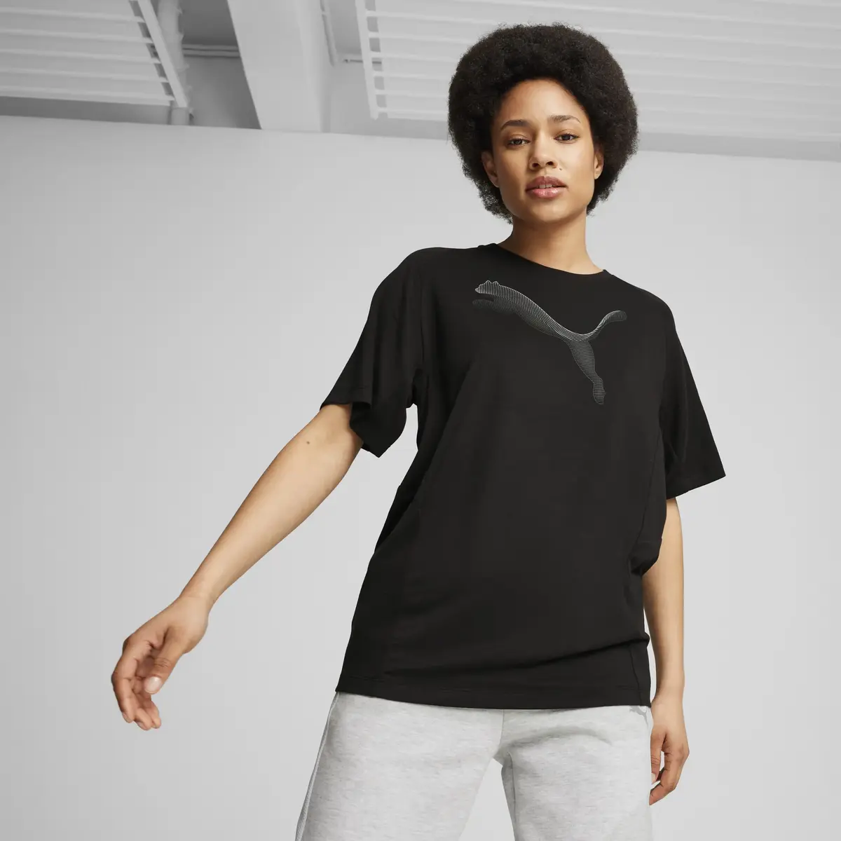 Puma EVOSTRIPE Tee Siyah Kadın T-Shirt