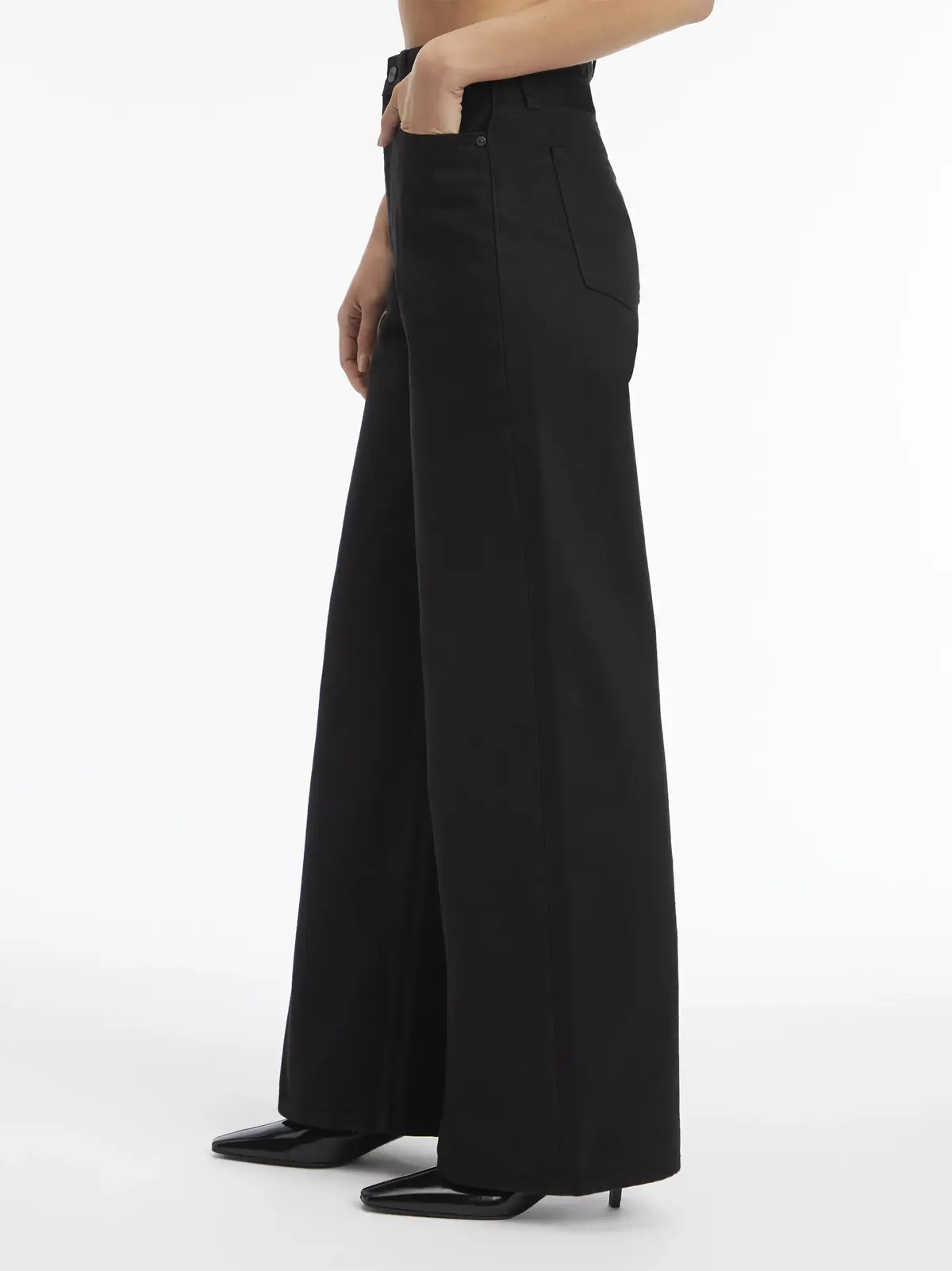 Calvin Klein HR WIDE - FOREVER BL, 1BY Siyah Kadın Jean Pantolon