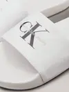 Calvin Klein SLIDE MONOGRAM WN, 01W Beyaz Kadın Terlik