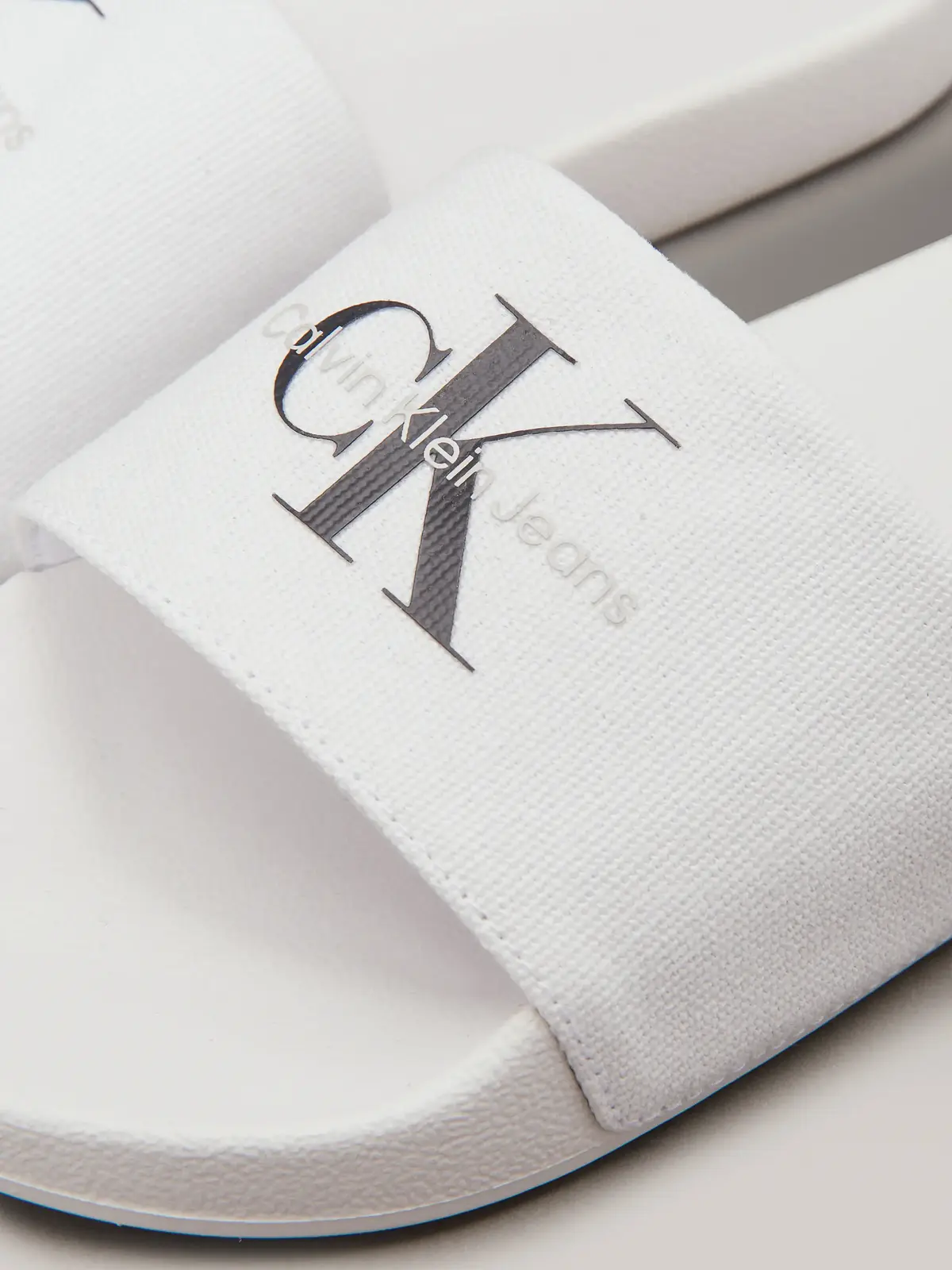 Calvin Klein SLIDE MONOGRAM WN, 01W Beyaz Kadın Terlik