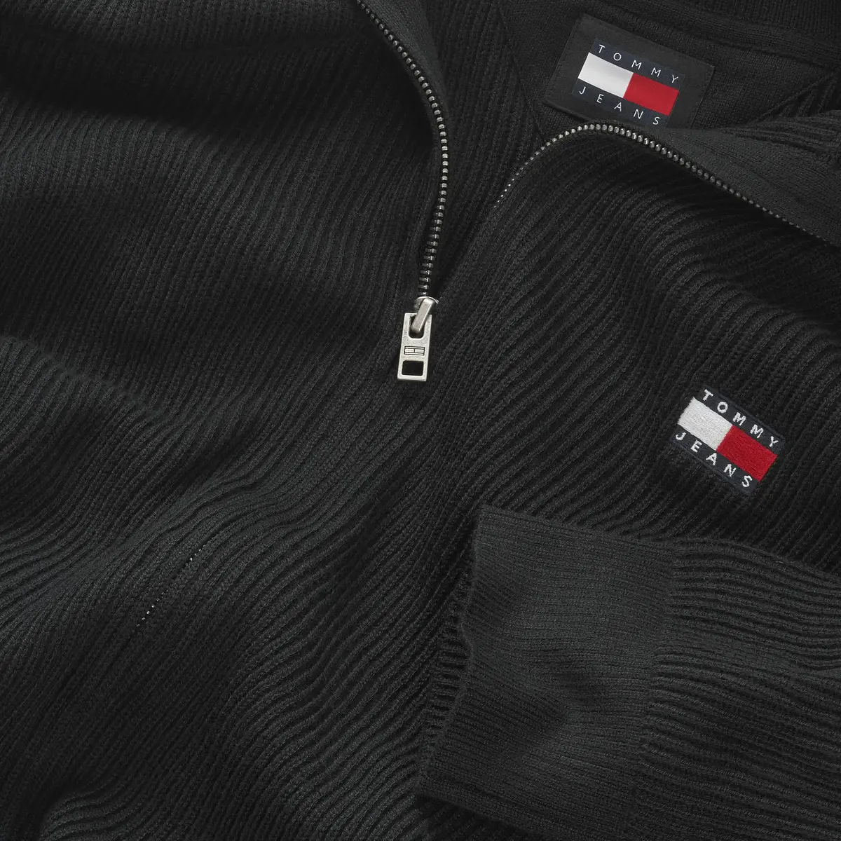 Tommy Hilfiger TJM SLIM XS BADGE ZI Erkek Siyah Fermuarlı Ceket