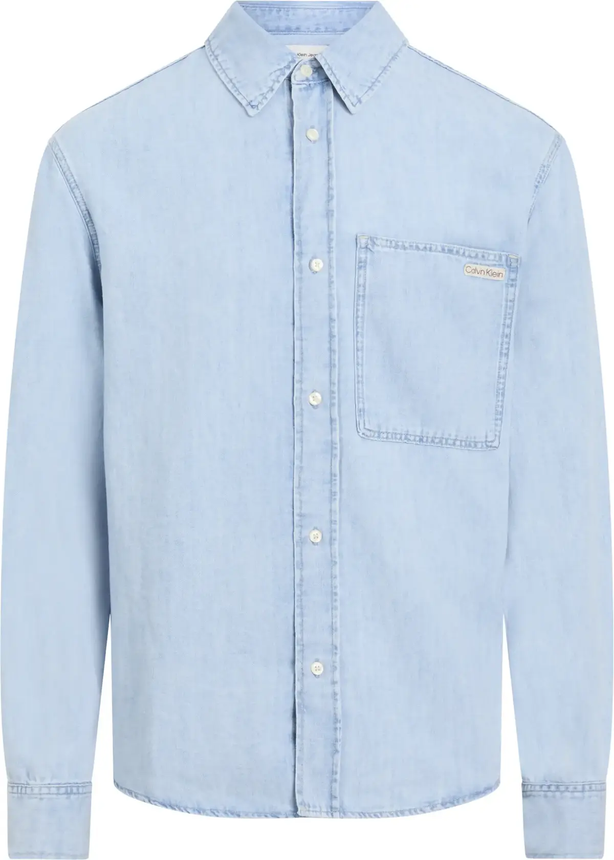 Calvin Klein REGULAR LINEAR DENIM, 1AA Mavi Erkek Gömlek