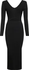 Calvin Klein ICONIC RIB CUT OUT M Kadın Siyah Elbise