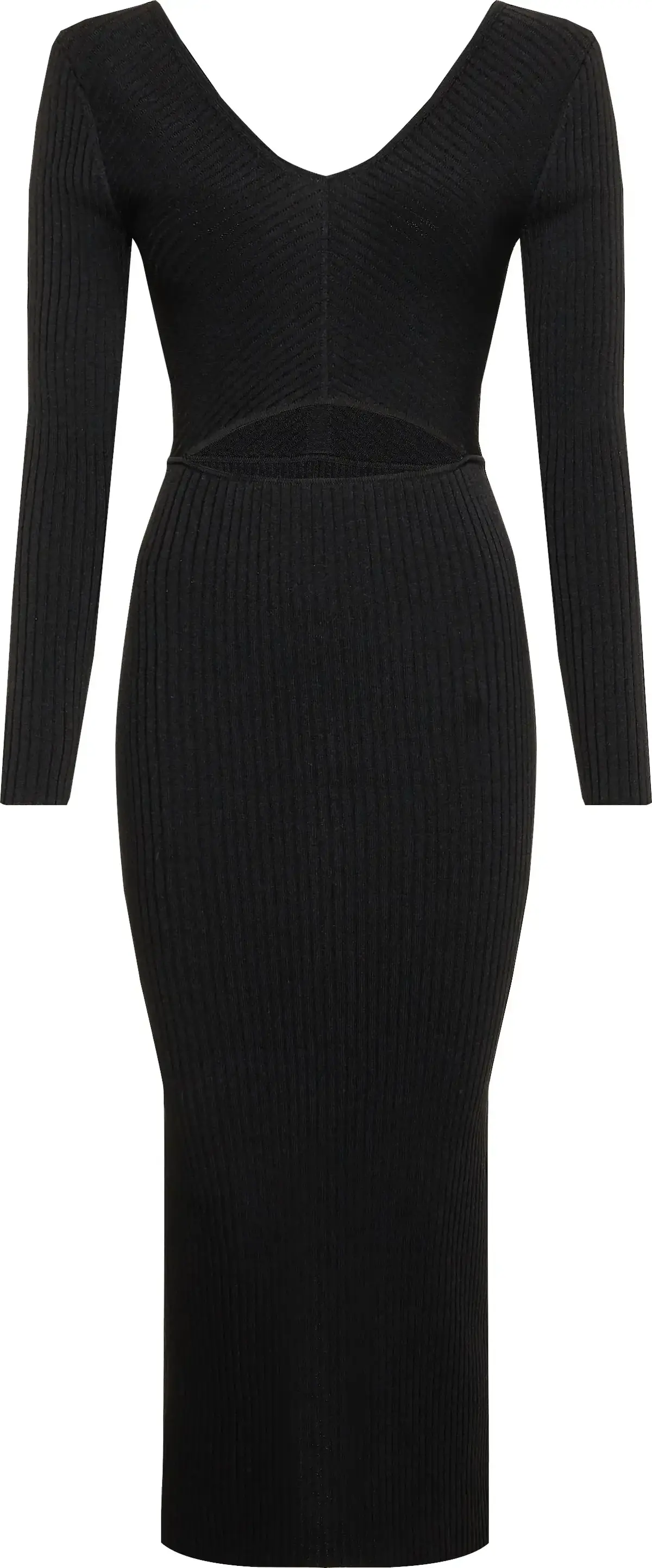 Calvin Klein ICONIC RIB CUT OUT M Kadın Siyah Elbise