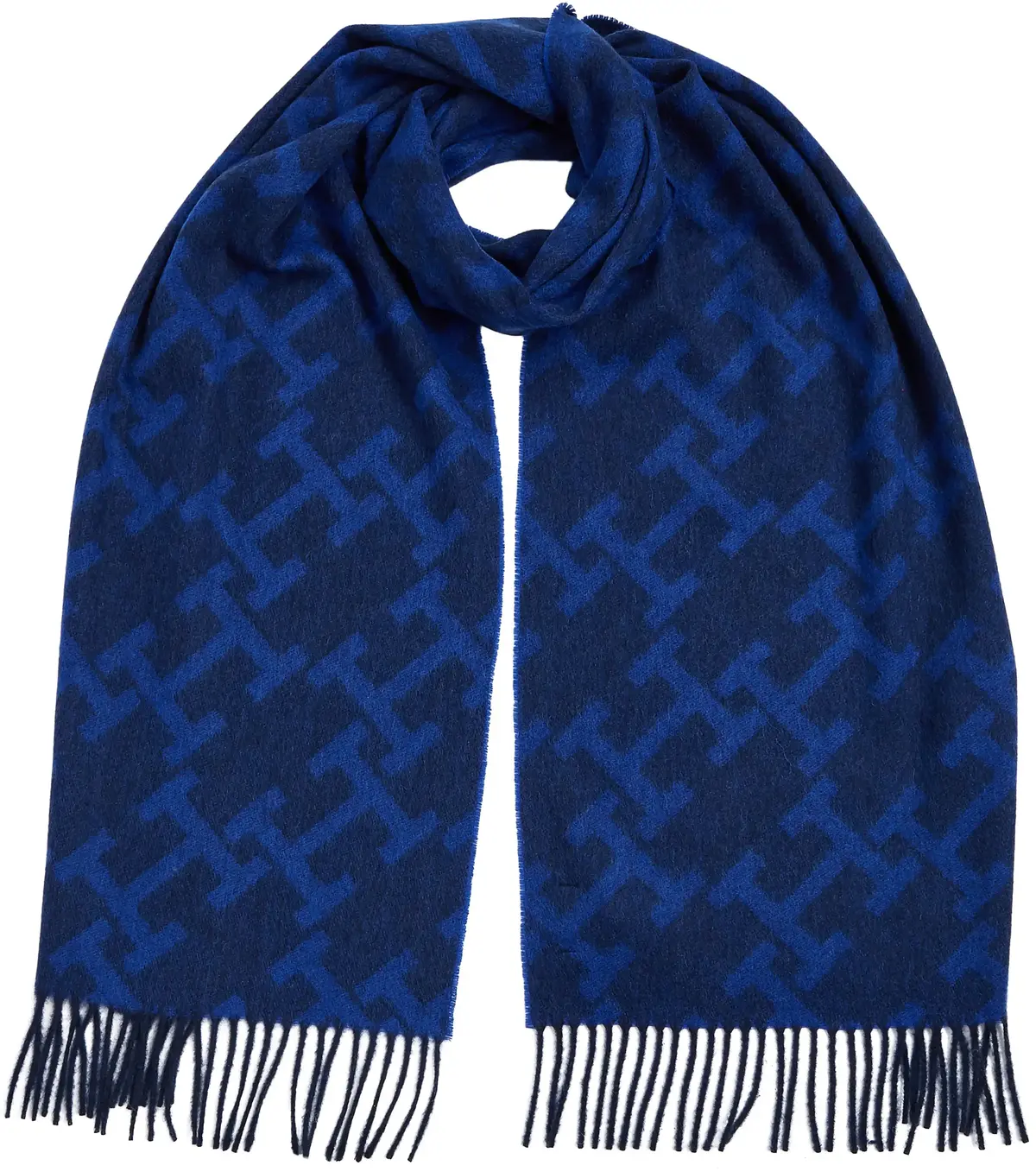 Tommy Hilfiger TH MONOGRAM SCARF Erkek Siyah Atkı