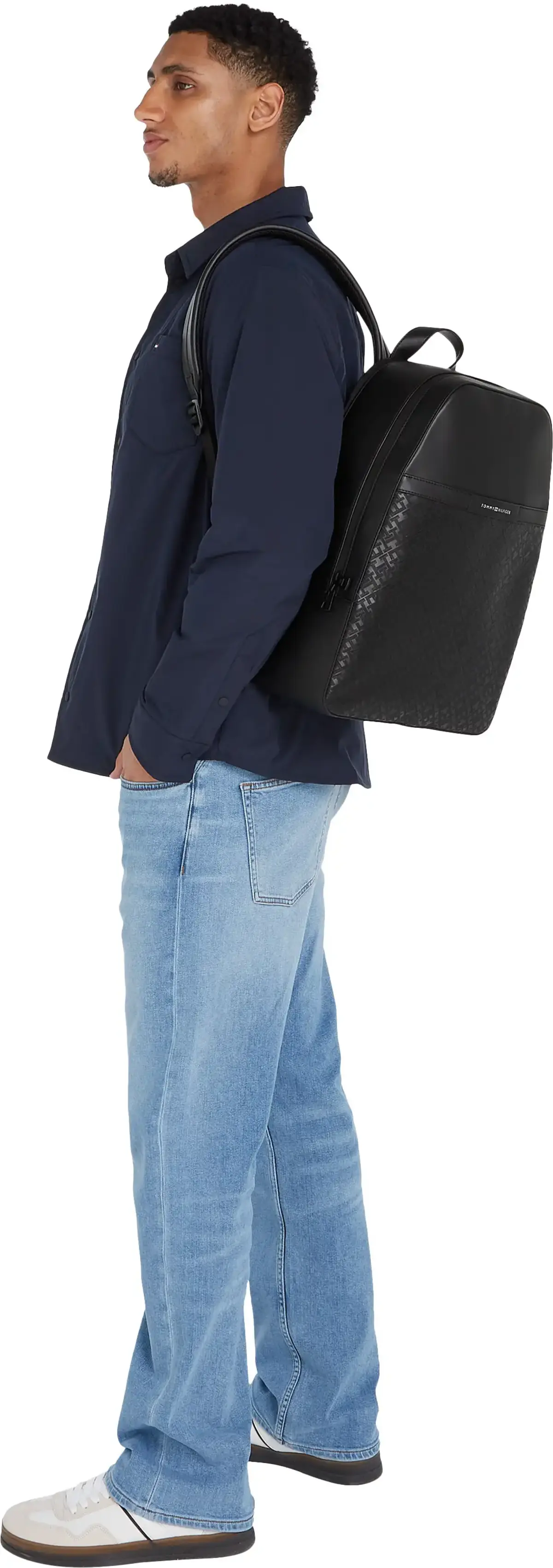 Tommy Hilfiger TH MONOGRAM BACKPACK, BDS Siyah Erkek Çanta & Cüzdan