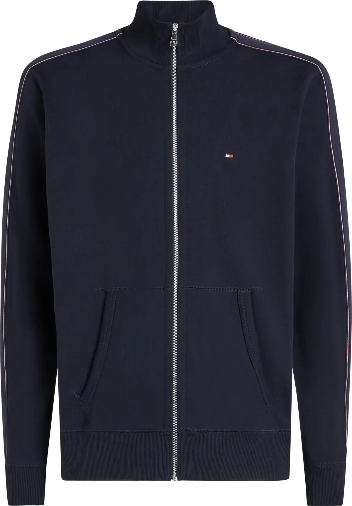 Tommy Hilfiger GLOBAL STRIPE ZT STA Erkek Lacivert Fermuarlı Ceket