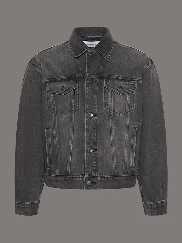 Calvin Klein 90S BLACK FOG TRUCKER Siyah Erkek Kot Ceket