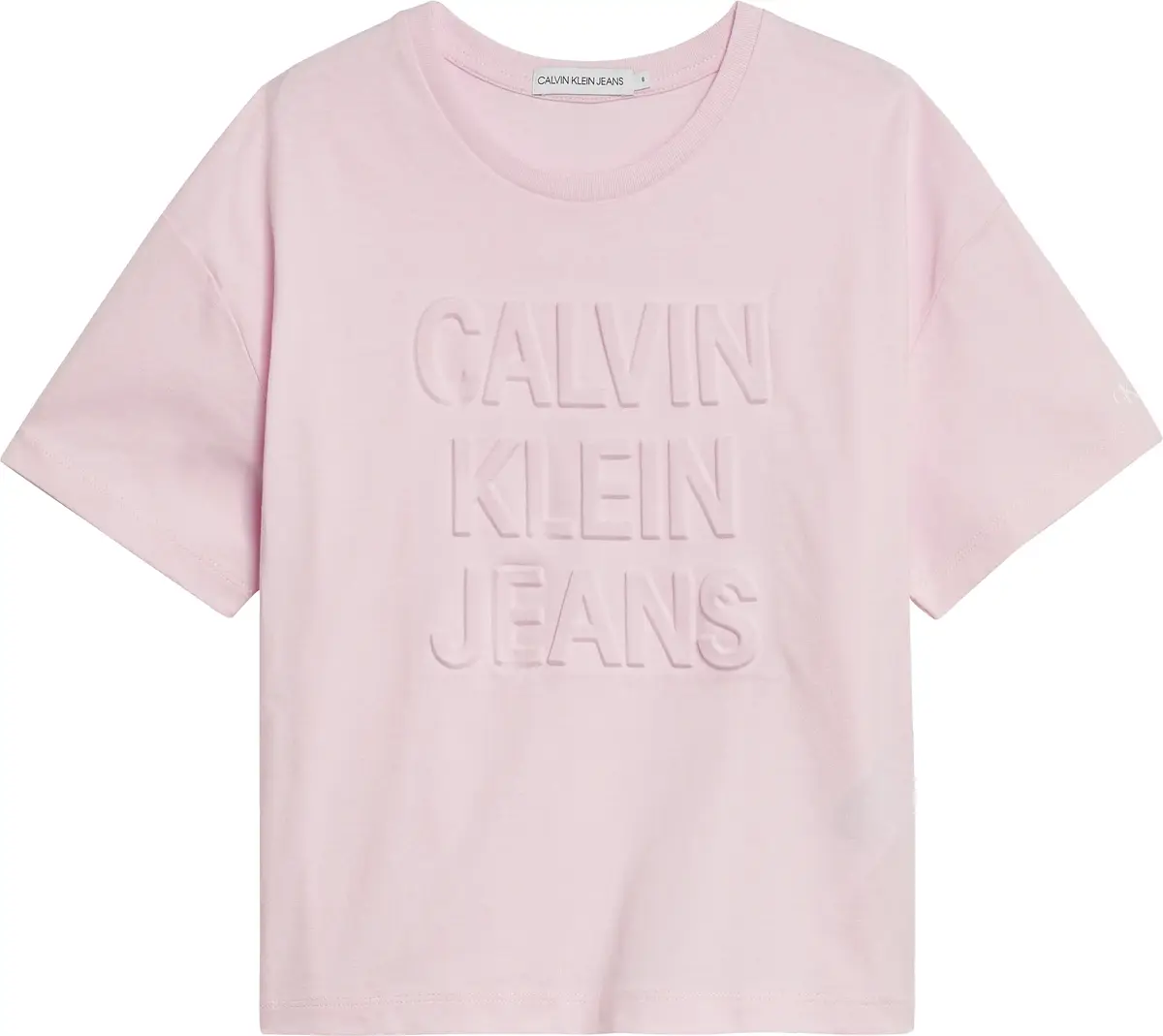 Calvin Klein DEBOSSED LOGO T-SHIR Kadın Pembe T-Shirt
