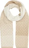 Calvin Klein MONOGRAM KNIT SCARF Kadın Krem Atkı