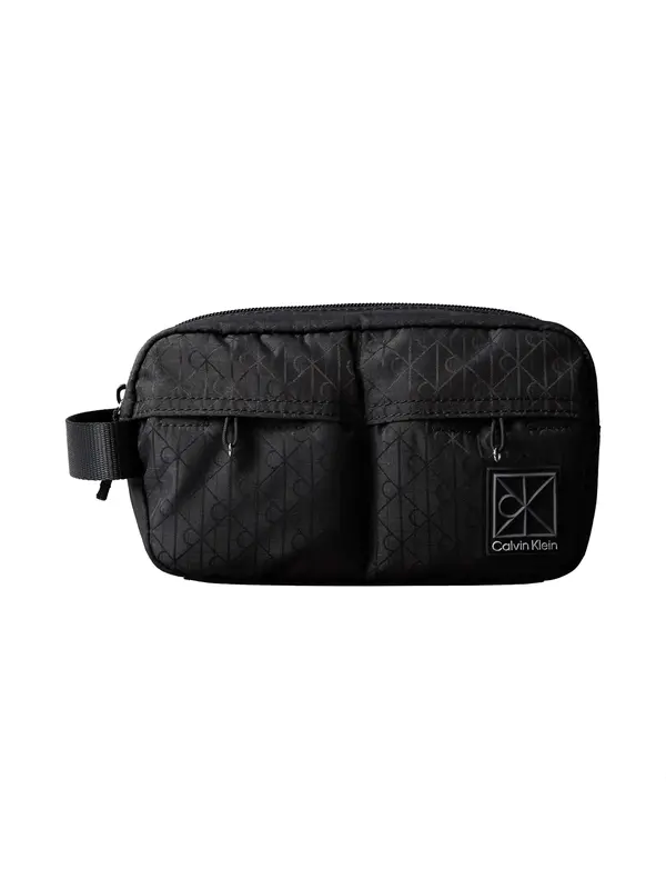 Calvin Klein UTILITY EMBLEM DOPP Siyah Erkek Logolu Jakarlı Yıkama Çantası