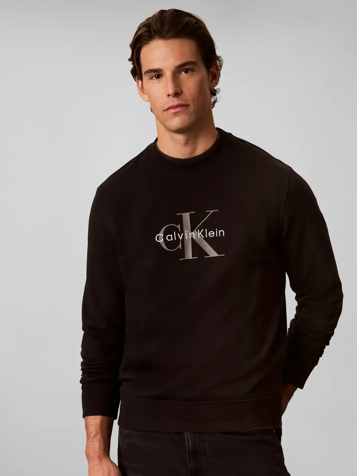 Calvin Klein CL LS 350TERRY MNLG, UB1 Siyah Erkek Sweatshirt