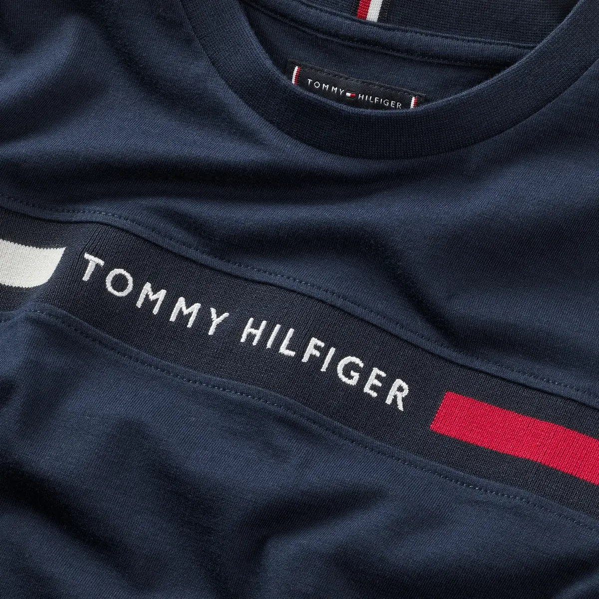 Tommy Hilfiger FLAG RIB INSERT TEE, C1G Lacivert Erkek Çocuk T-Shirt & Polo