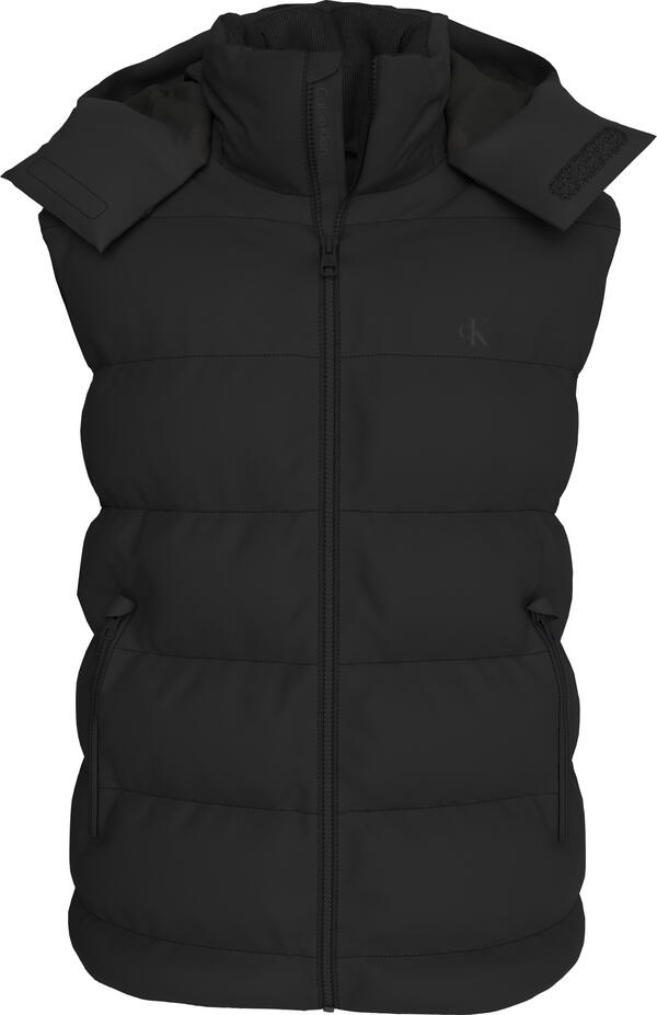 Calvin Klein SVLS NYLON ZIP OFF HOOD DOWN PUF Siyah Erkek Mont